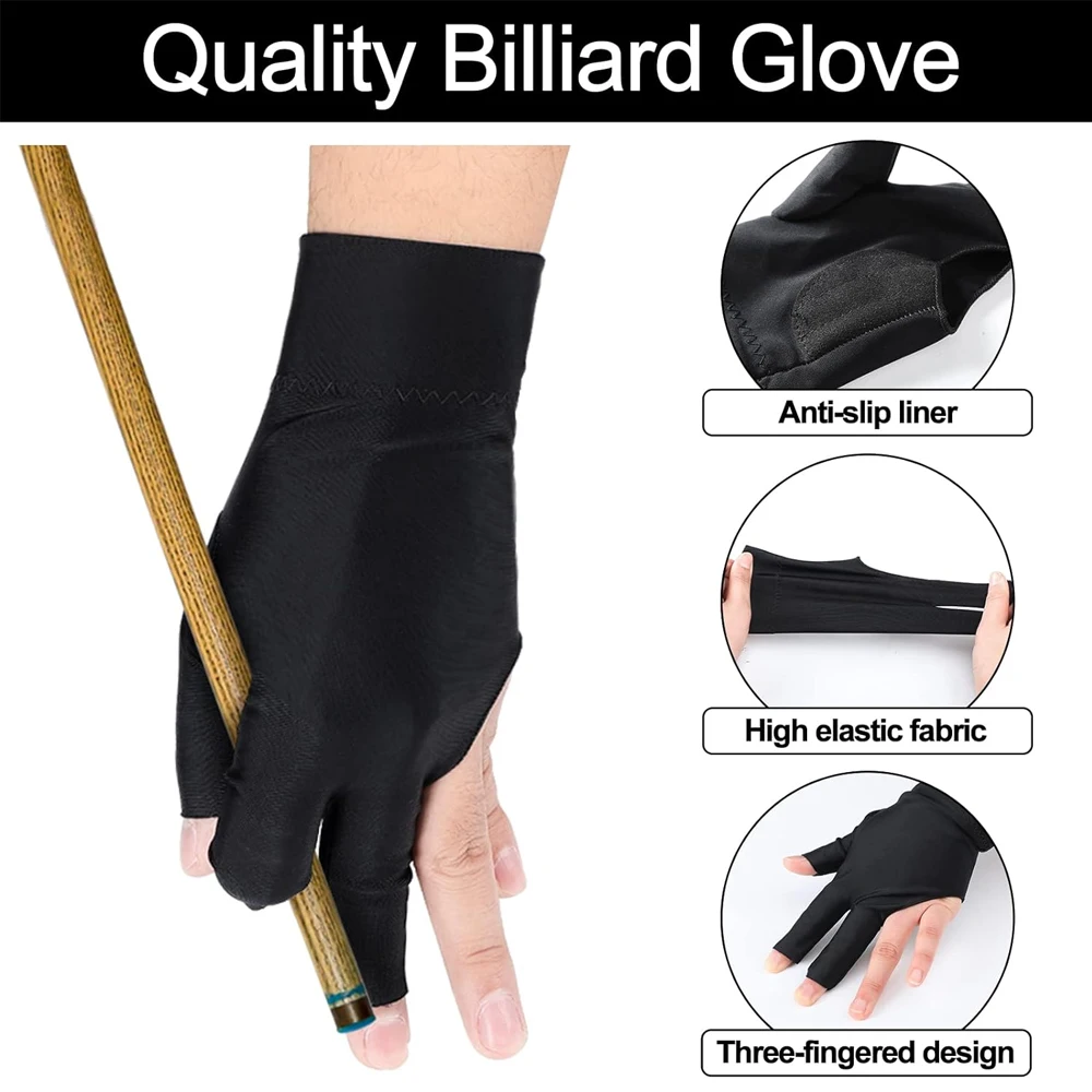 1Pcs Breathable Billiard Pool Gloves Left Hand Unisex Shooters Snooker Cue Sport Glove Pool Game Training Gloves Accessories