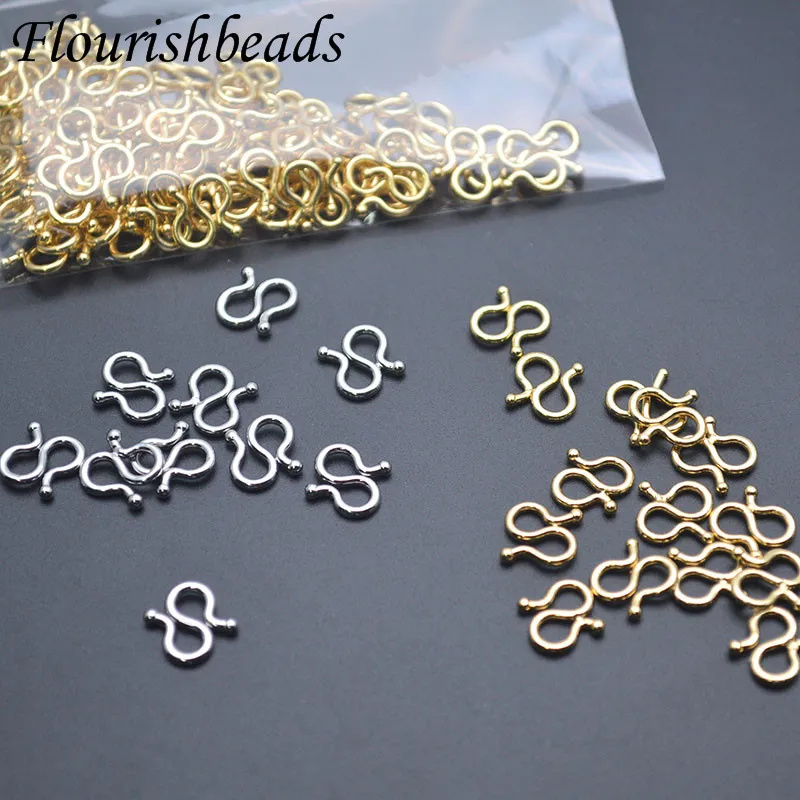 Wholesale 50pcs Metal Copper Gold Plated S Shape Bracelet  Clasps Hooks End Clasps Connector for DIY Jewelry Making