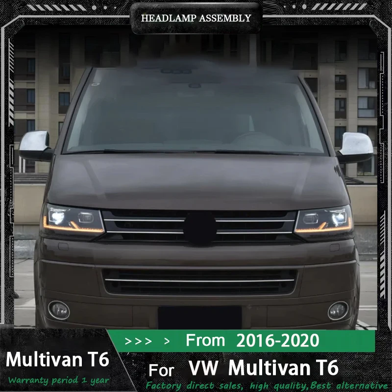 

Светодиодные фары для VW Caravelle T6 Светодиодные фары 2016-2020 Фара DRL Динамический указатель поворота Светодиодные линзы Передние фары