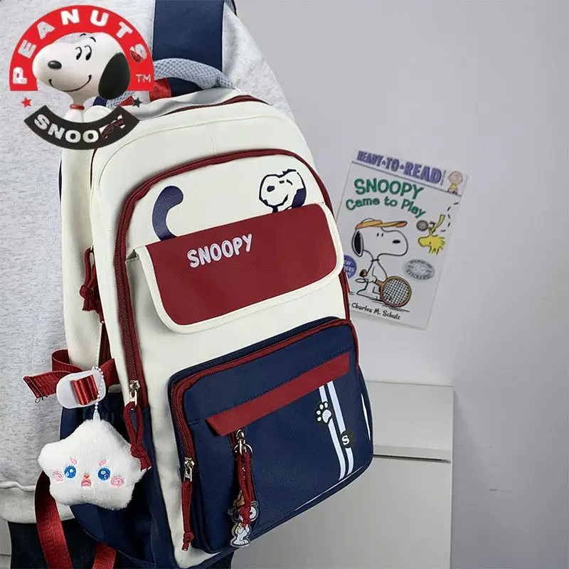 Snoopy cartoon anime schoolbags for men and women students trendy fashion large capacity burden reduction backpack wholesale