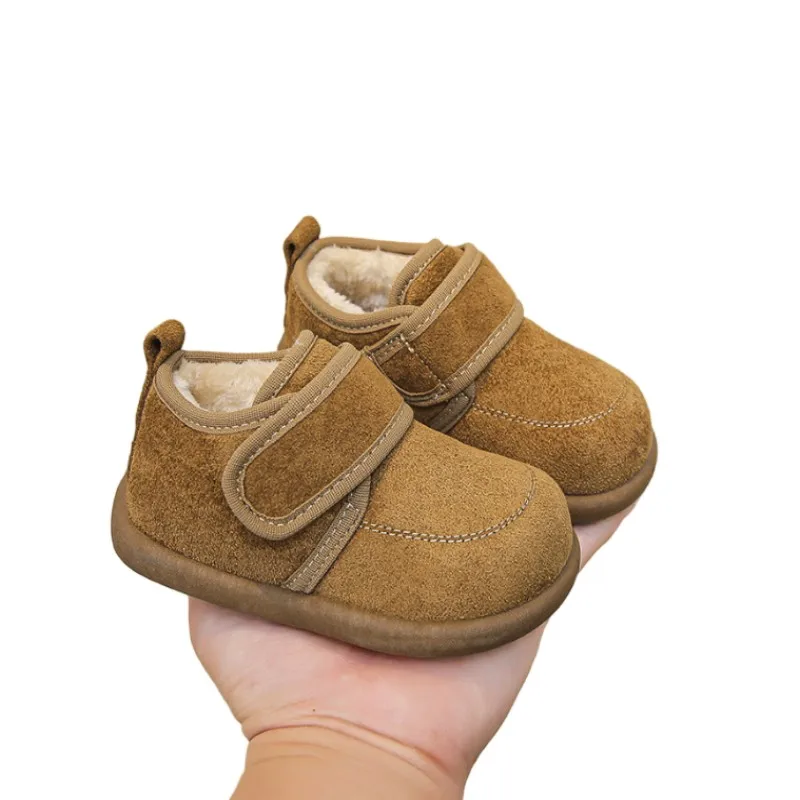 

Boys Girls Flat Shoes Non-slip for Winter Children Warm Boots with Thick Cotton 2025 New Fashion Kids Snow Boots Solid Color
