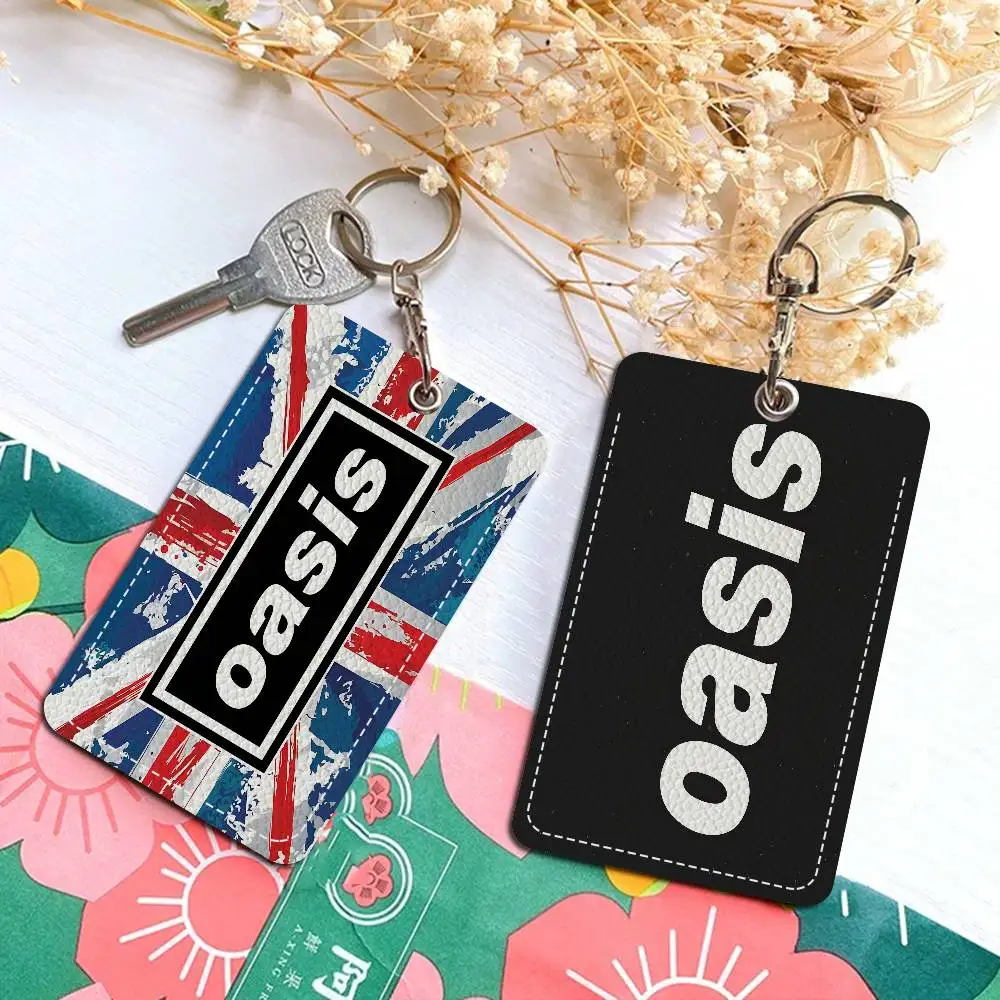 Rock O-Oasis Band Keychain Card Holders Keyring Bank Bus ID Credit Cards Key Ring Chains