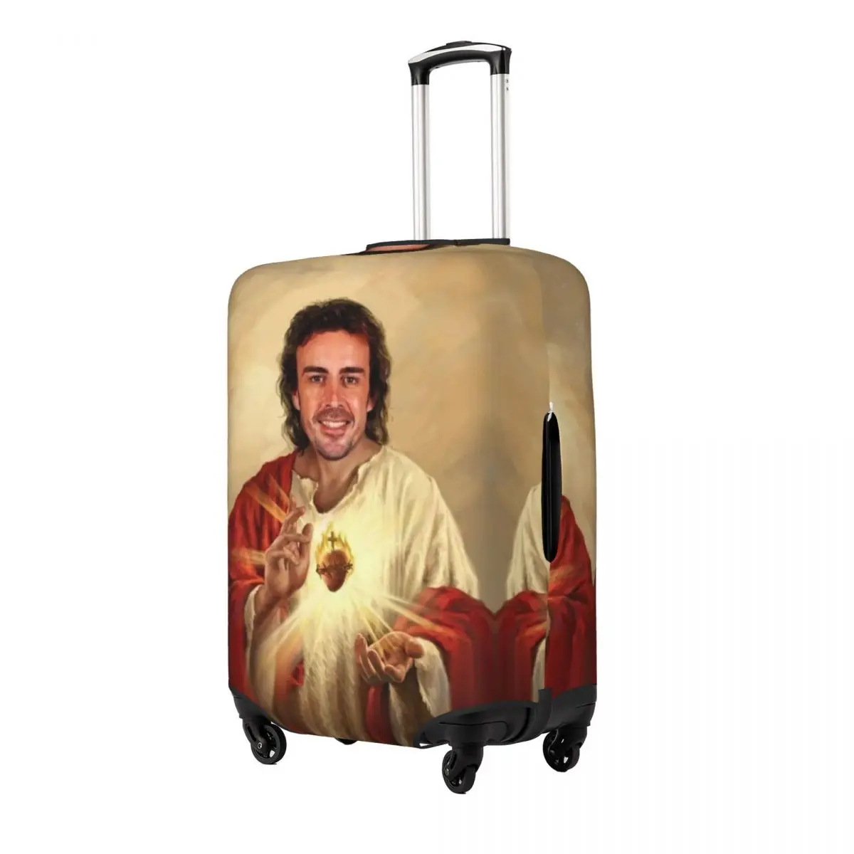 Fernandos Alonsos Saint Head Suitcase Cover Travel Holiday Fun Luggage Supplies Protection