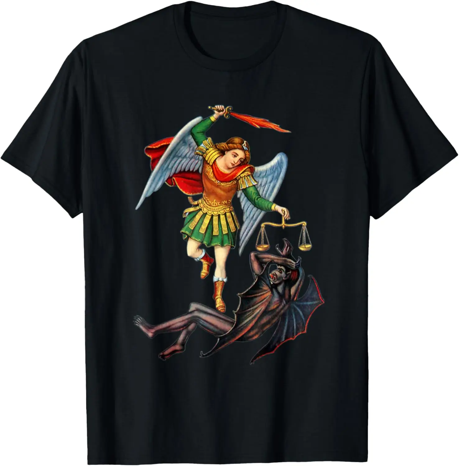 

Футболка с рисунком Святого Михаила Архангела, весеющих душ, футболка с религиозным христианским воином