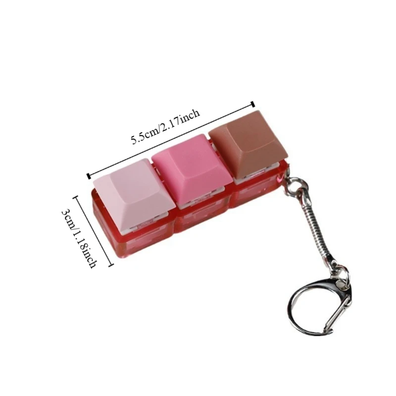 Relaxing DIY Keyboard Fidget Keychain Keys Button Relief Stress Clicker Toy 3 Keys Keycap Pinch Toy Adult