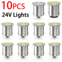 10pcs 24V LED Car Light 1156 BA15S 1157 BAY15D Lighting 22*3014SMD For Truck BUS DRL Daytime Running Bulb Tail Signal Lamp White