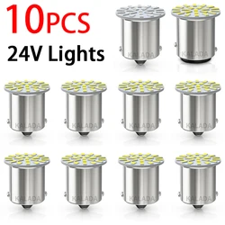 10pcs 24V LED Car Light 1156 BA15S 1157 BAY15D Lighting 22*3014SMD For Truck BUS DRL Daytime Running Bulb Tail Signal Lamp White