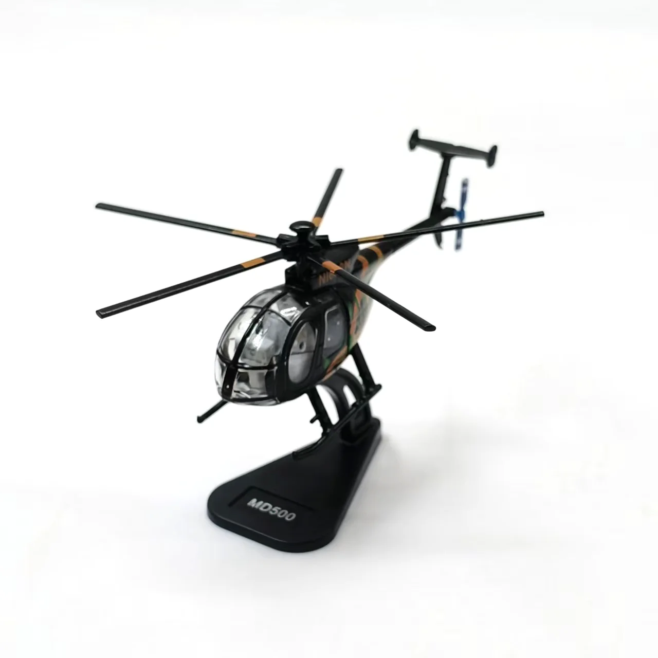 Diecast 1:100 Scale Alloy US Little Bird MD500 Helicopter Aircraft Models Diecast Airplanes With Base Souvenir Decoration Gifts