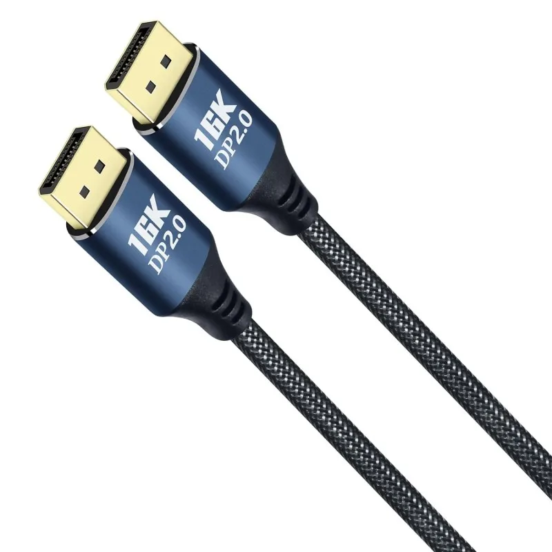 Câble de port d'affichage 2.0 tressé en nylon 16K 1.5M DP mâle vers DP mâle 80Gbps câble audio vidéo