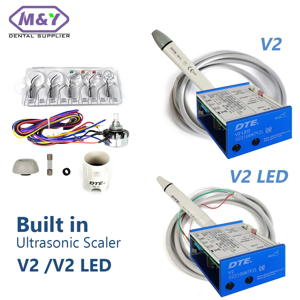 V2/V2 LED Dental Built in Ultrasonic Scaler Handpiece dentistry Scaling Tips For Teeth Cleaning Whitening Tools spare parts