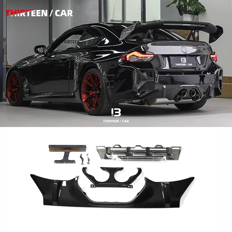 

Middle Outlet Rear Lip Diffuser Dry Carbon Fiber for BM M2 G87 2023+ MP Style Rear BumperRear Spoiler Body Kits Trim