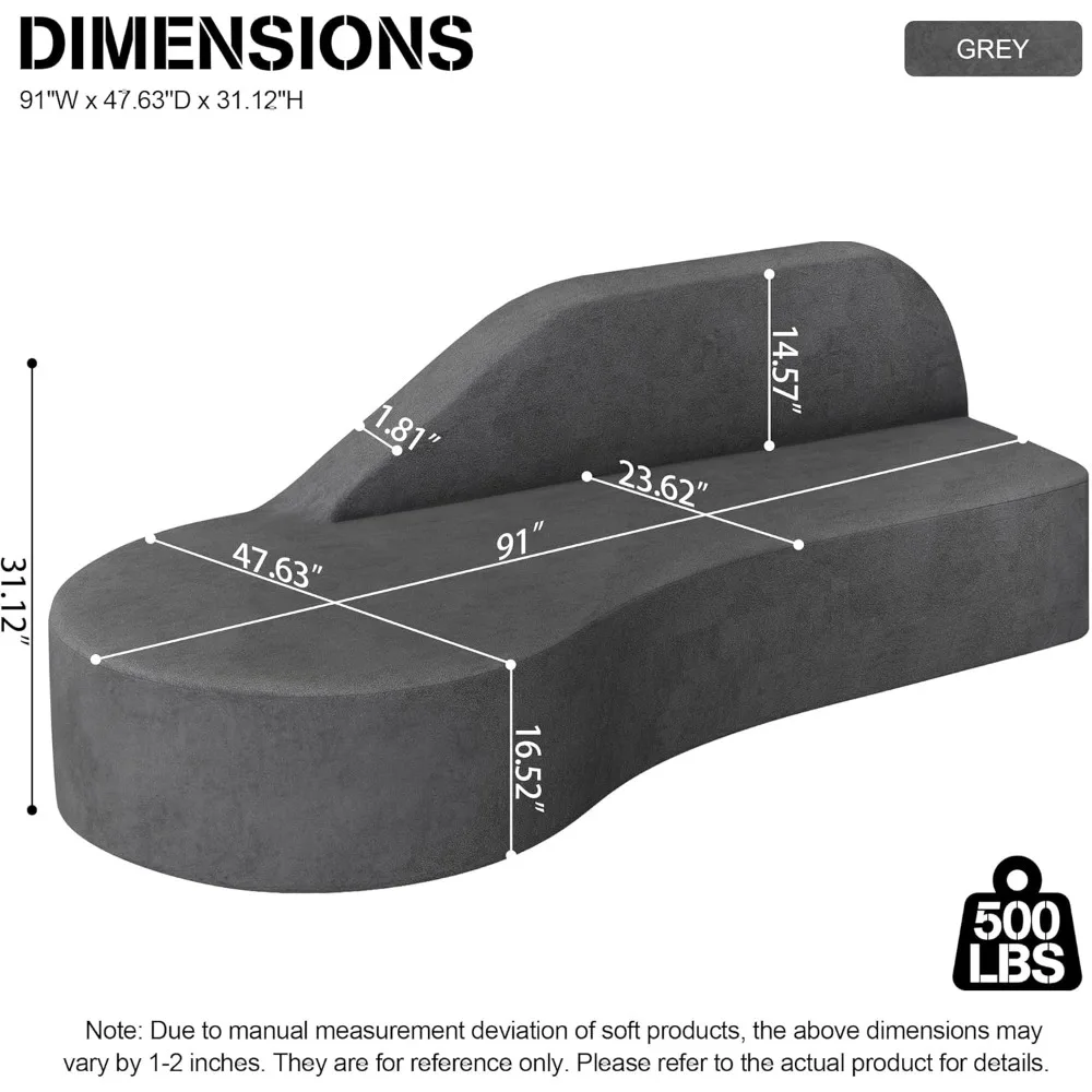 Современный изогнутый роскошный диван, 91, удобный минималистичный диван для гостиной, 3-местный модульный, элегантный серый, благоприятный для квартиры