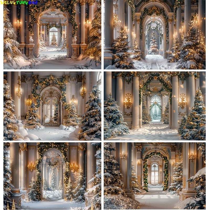 

New Year Christmas Day Festival Photography Backdrop Fireplace Winter Living Room Gift Holiday Photo Studio Background RS-27