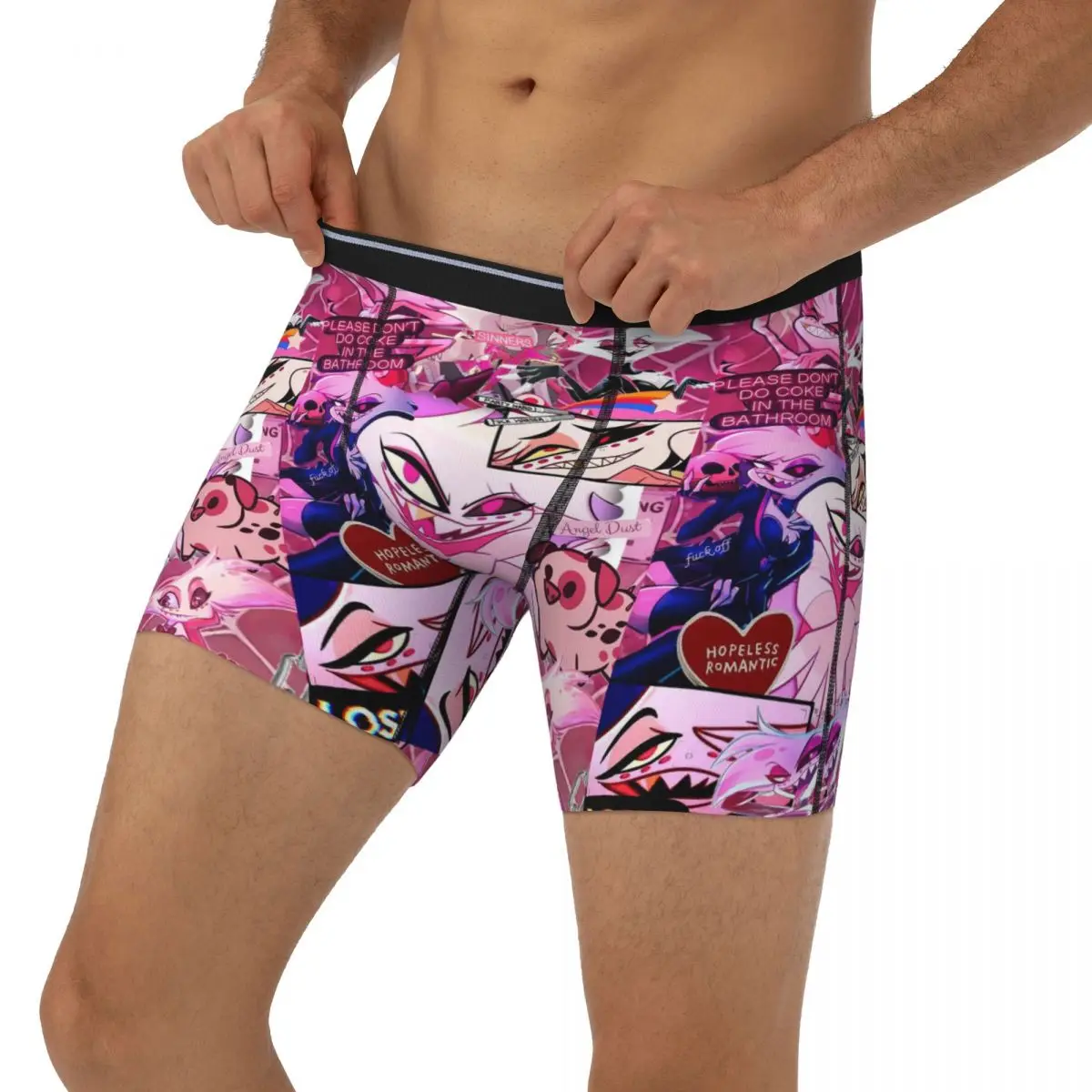 سراويل داخلية طويلة بوكسر سراويل داخلية للرجال من Angel Dust Hazbins ملابس داخلية جيدة التهوية لهدية صديقها للرجال #3