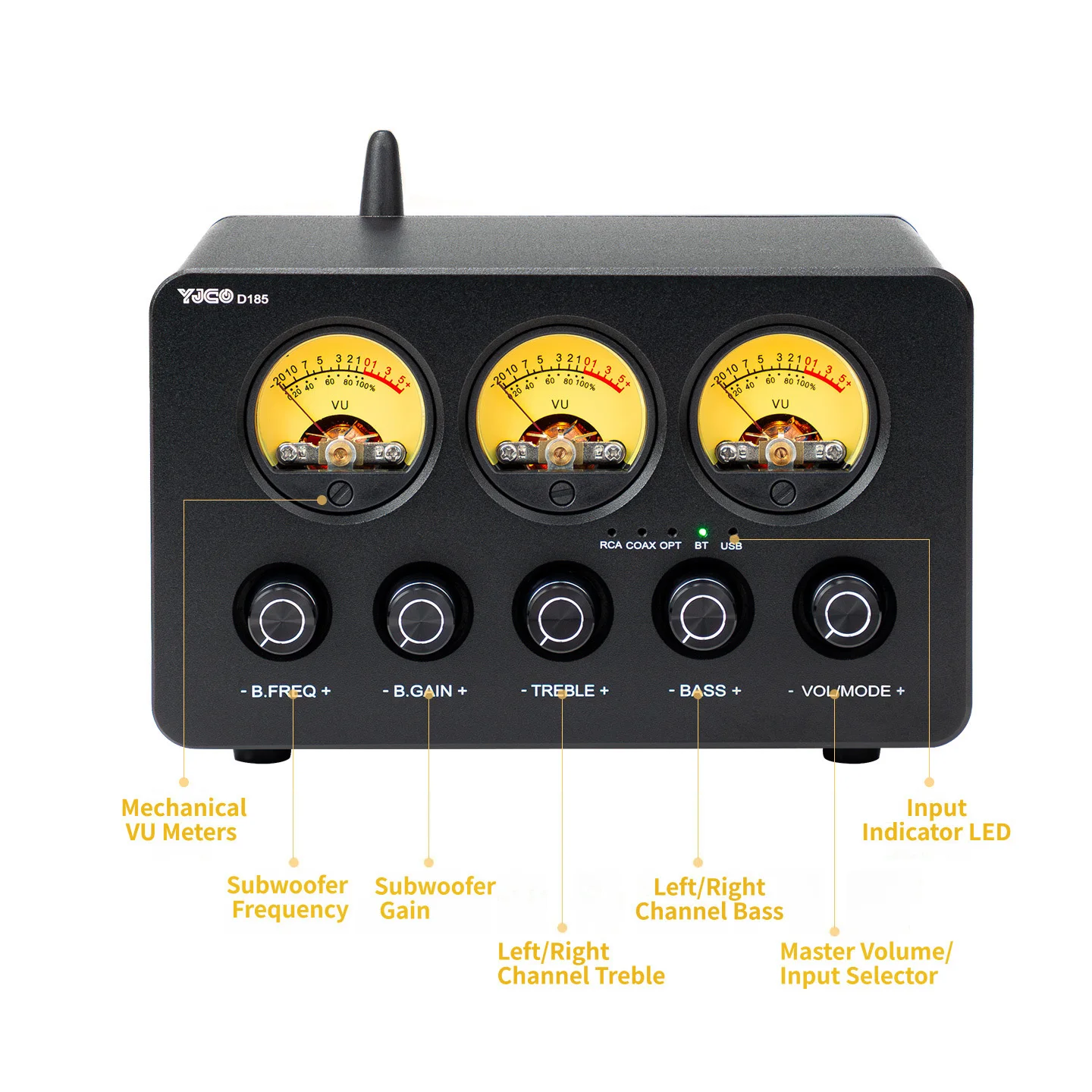 YJCO Dual TPA3255 Digitaler Leistungsverstärker 2.1-Kanal HiFi-Decoder-Verstärker Bluetooth 5.4 LDAC Audio-Empfänger 300W×2+600W Subwoofer – Detail 13