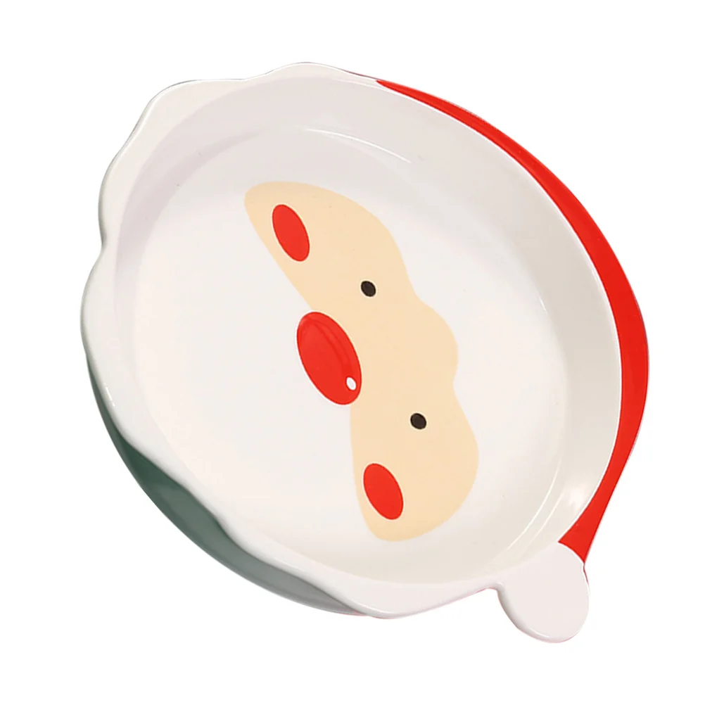 

1Pcs Santa Shape Ceramic Dinner Plate Xmas Serving Plate Food Platter Dinner Salad Dessert Steak Display Tray Steak Serving Tray
