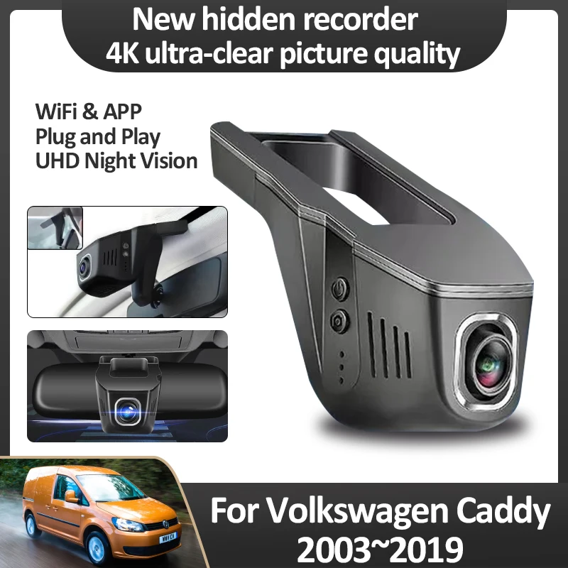 

New Loop Video For Volkswagen Caddy 2K 2003~2019 2010 2015 MK3 Car DVR Camera HD Hight Recorder Hidden Plug And Play Accessories