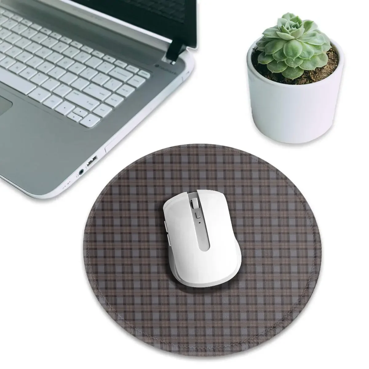 Outlander Plaid - Fraser Tartan Round Mouse Pad Computer Keyboard Mouse Mat Gaming Laptop Desk Mat Office Accessories Table Mats