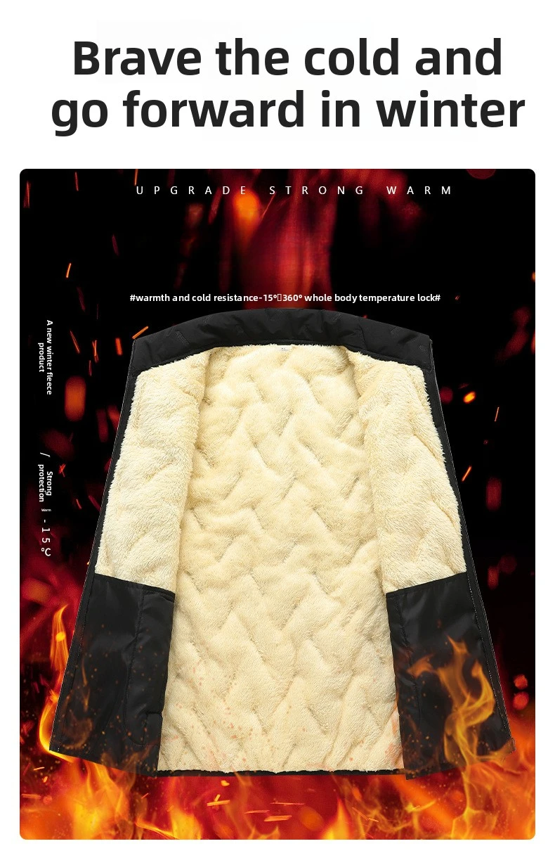 Herrenweste für Herbst und Winter, winddicht und warm, verdickte Kleidung, Stehkragen, warme Oberbekleidung – Detail 5