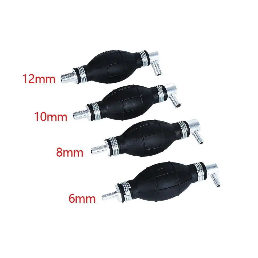 6/8/10/12mm Manual Fuel Pump Rubber Aluminum Hand Primer Oil Gasoline Petrol Diesel Liquid Transfer Tool view 2