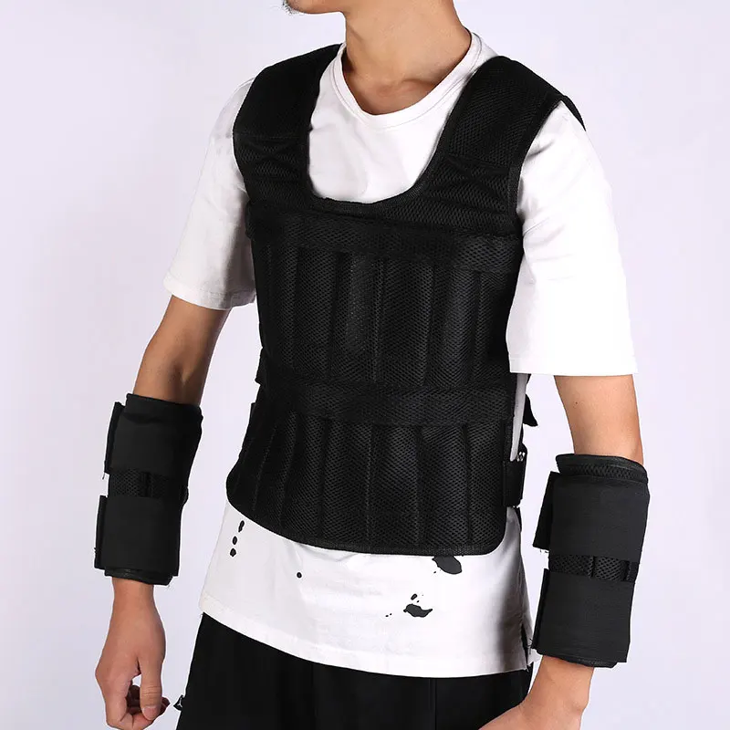 Outdoor 30KG Loading Weighted Vest For Boxing Training Running Sling Workout Fitness Adjustable Waistcoat Jacket Sand Clothing