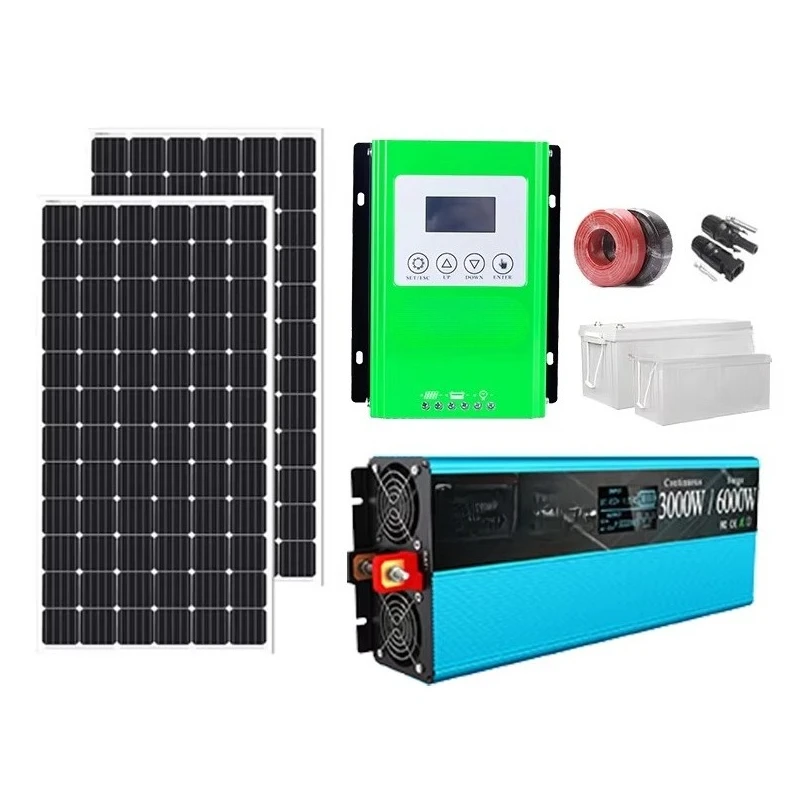 1000w 2000w 3000w off Grid Solar Energy System with MPPT Charge Controller and PWM Solar Panel Controller Small System