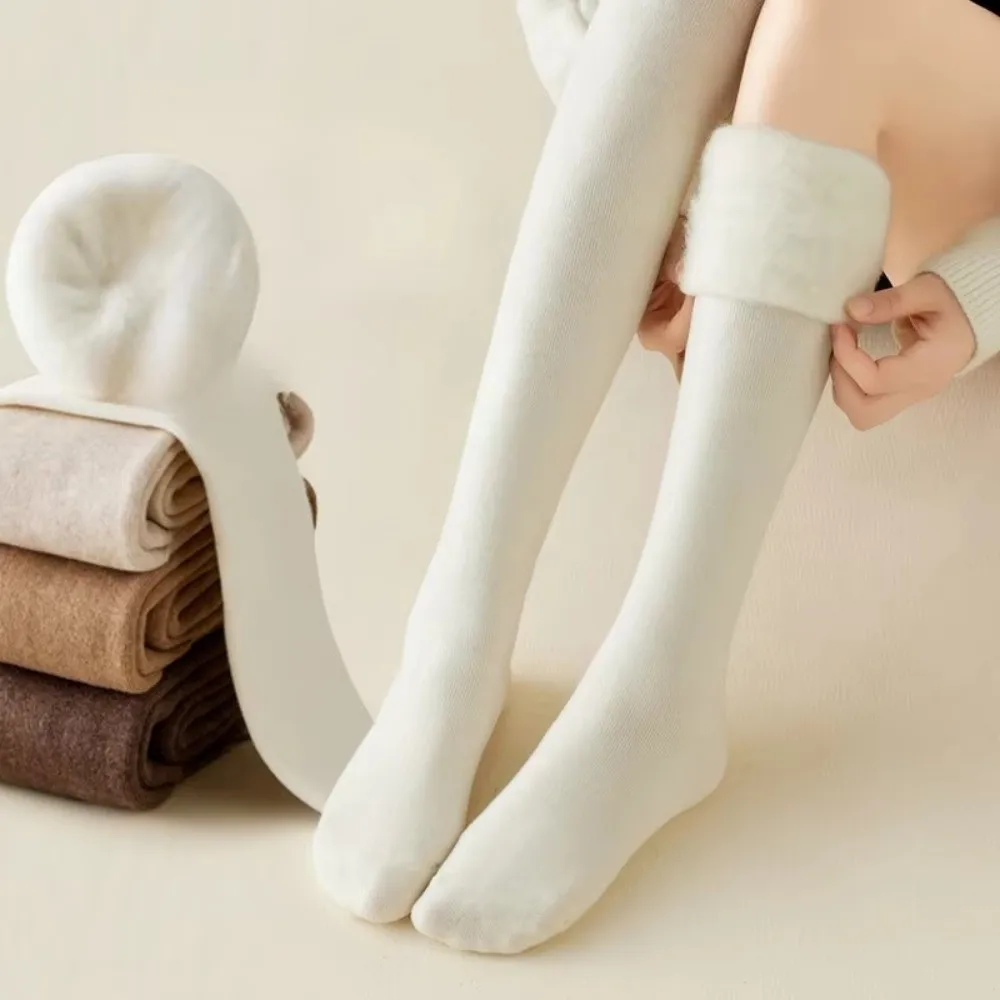 

New Thickened Winter Warm Thigh-high Socks Anti-pilling Warming Tools Knee Socks Seamless Cashmere Snow Sock Winter