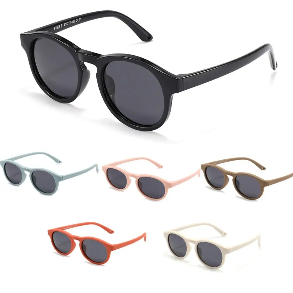 نظارات شمسية بإطار دائري للأطفال، نظارات أمان مرنة من السيليكون، نظارات شمسية مريحة غير قابلة للكسر للاستخدام في الهواء الطلق