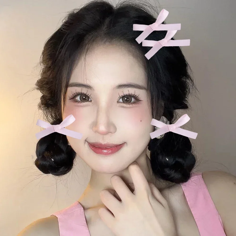 6/24PCS Korean Bowknot Hair Clips Ballet Ribbon Bow Hairpins Bang Clip Girls Mini Grabs Clips Women Headwear Hair Accessories