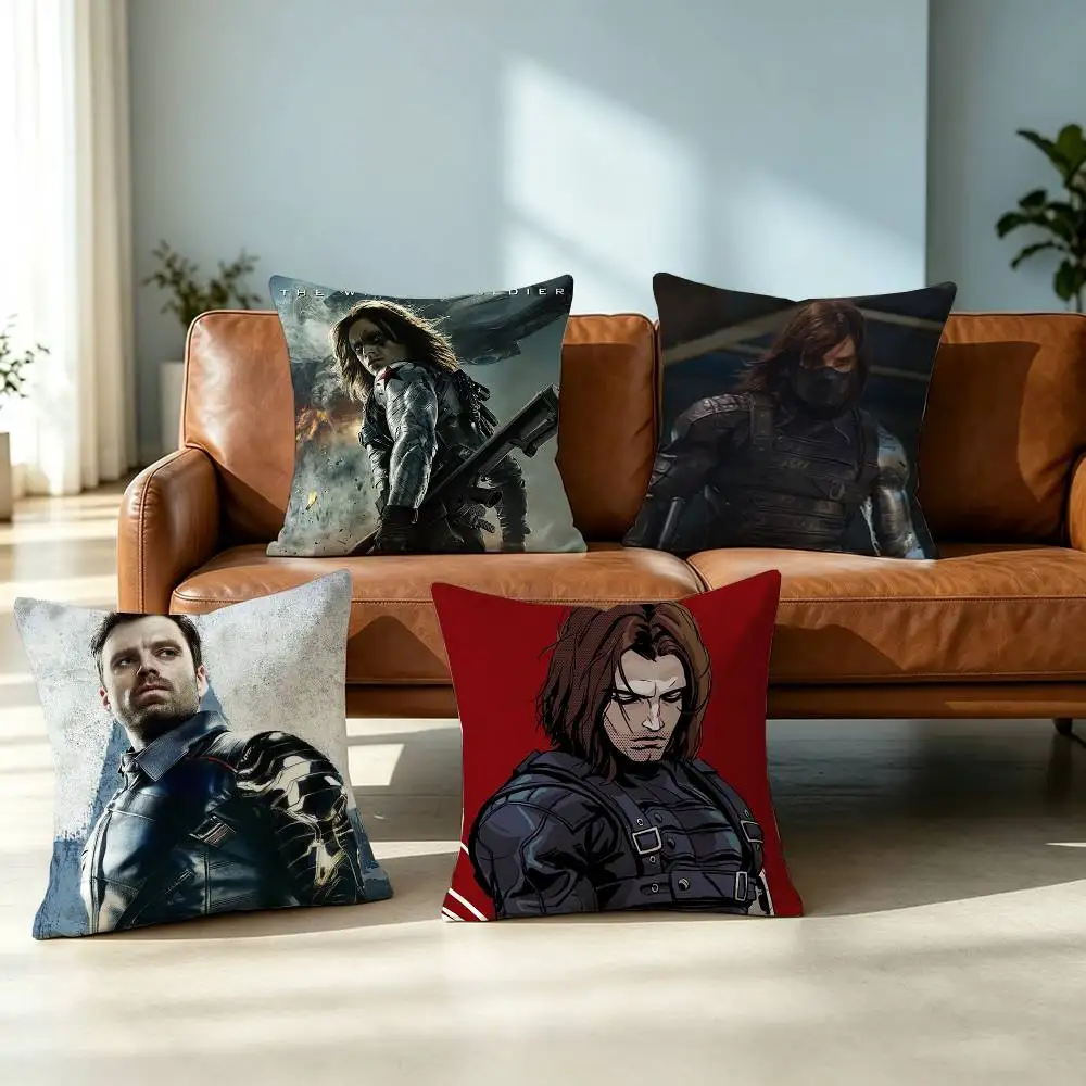 Winter Soldier Bucky Barnes-S Pillow Case Square Double-Sided Sofa Cushion Cover Bedroom Bedside Pillow Gift