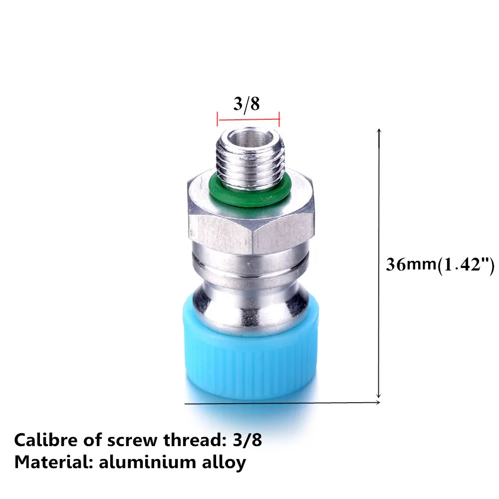 カーバルブキャップアダプター,アルミニウム合金,高電圧,カーAC, 3/8充電ポート,エアコン,ユニバーサル,r134a