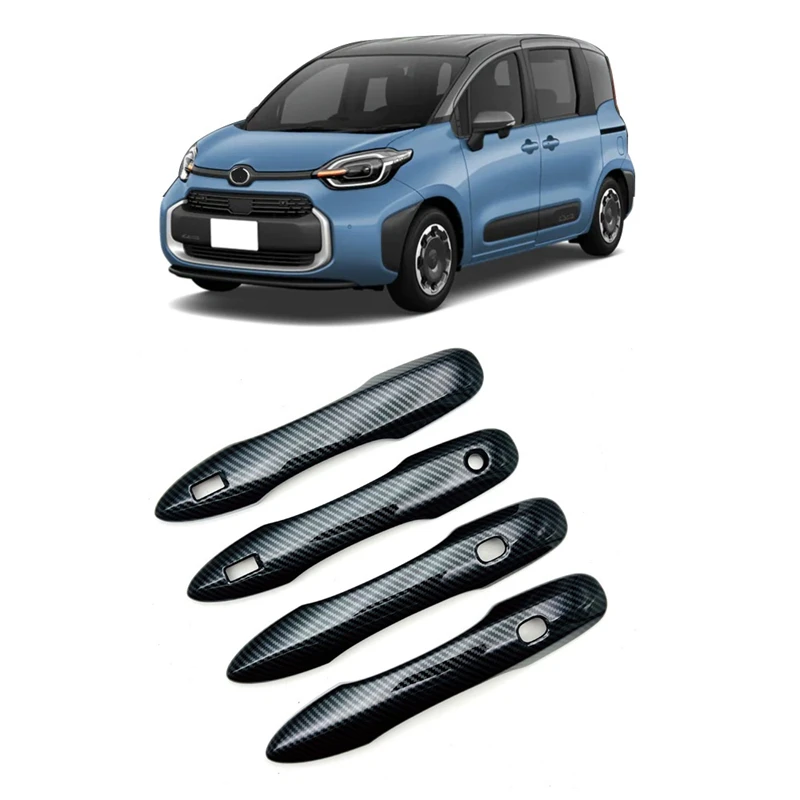 For Toyota Sienta 2022 2023 Car Door Handle Cover Trim Carbon Fiber/Chrome/Black Car-Styling Exterior Parts Accessories