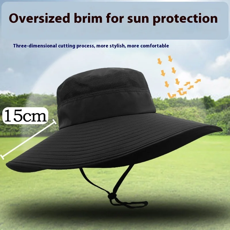 Dry Quick Oversize Bucket  Hat Cap for Men  Big Head  Outdoor Fishing Sun Hat Large Size Boonie Hat  Panama 55-59cm 60-63cm