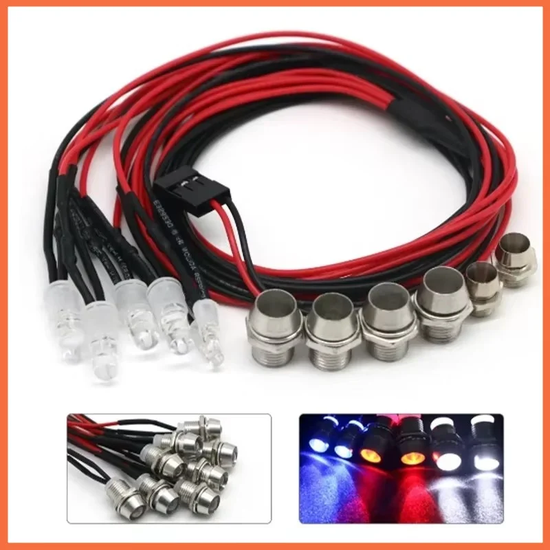 Spare Parts Model Car Lights 2 Lights 4 Lights 6 Lights 8 Lights Red And White Lights 3/5mm Cup Led Rc Spotlights White Light