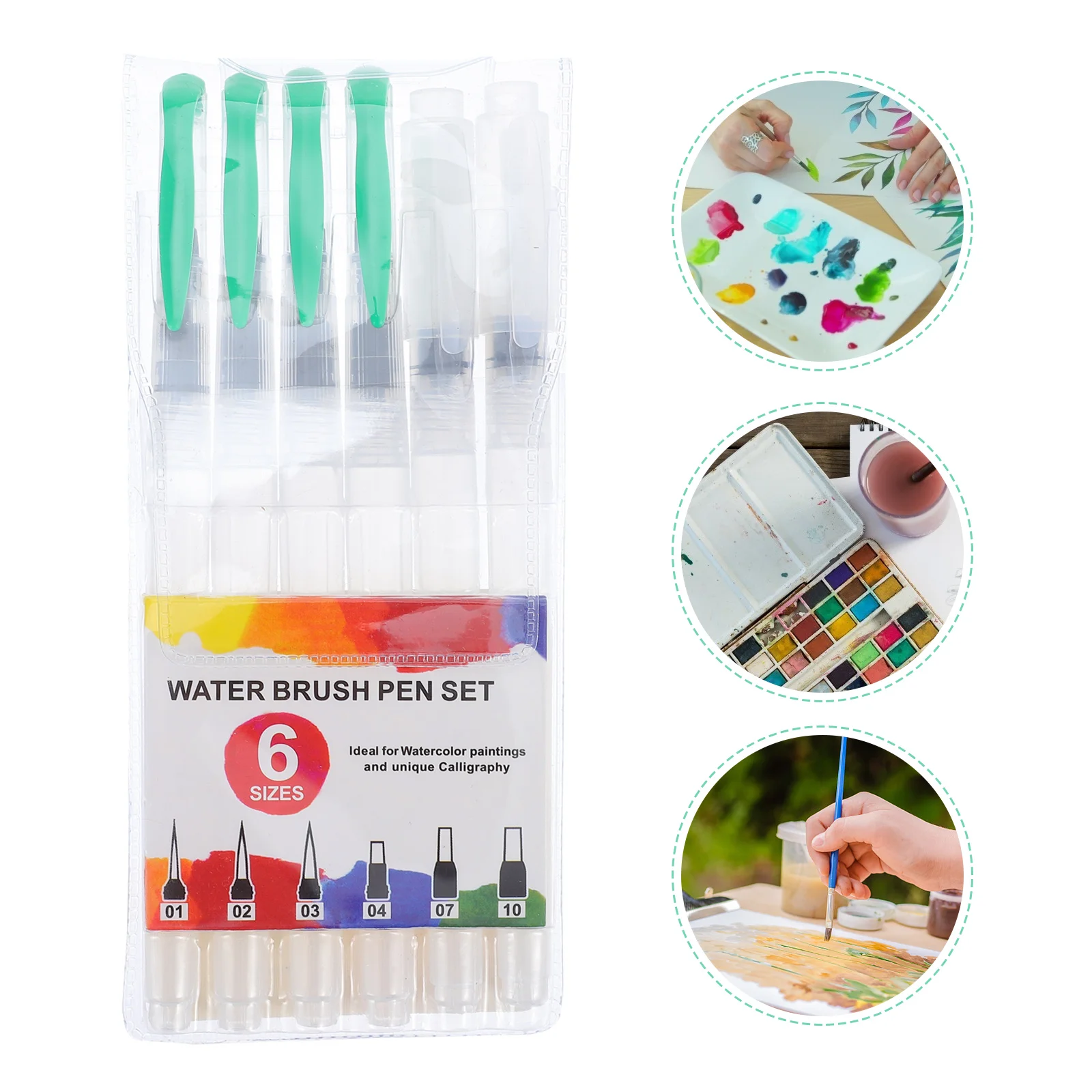 

6 Pcs Water Storage Pen Painting Watercolor Brush Pens Soluble Colored Arts Ink Absorb Coloring