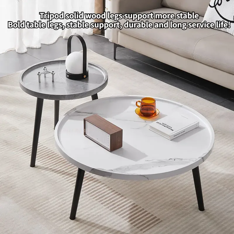 Nordic Minimalist Coffee Table Apartment Modern Household Round Creative Sofa Side Table Light Luxury Combination Coffee Table