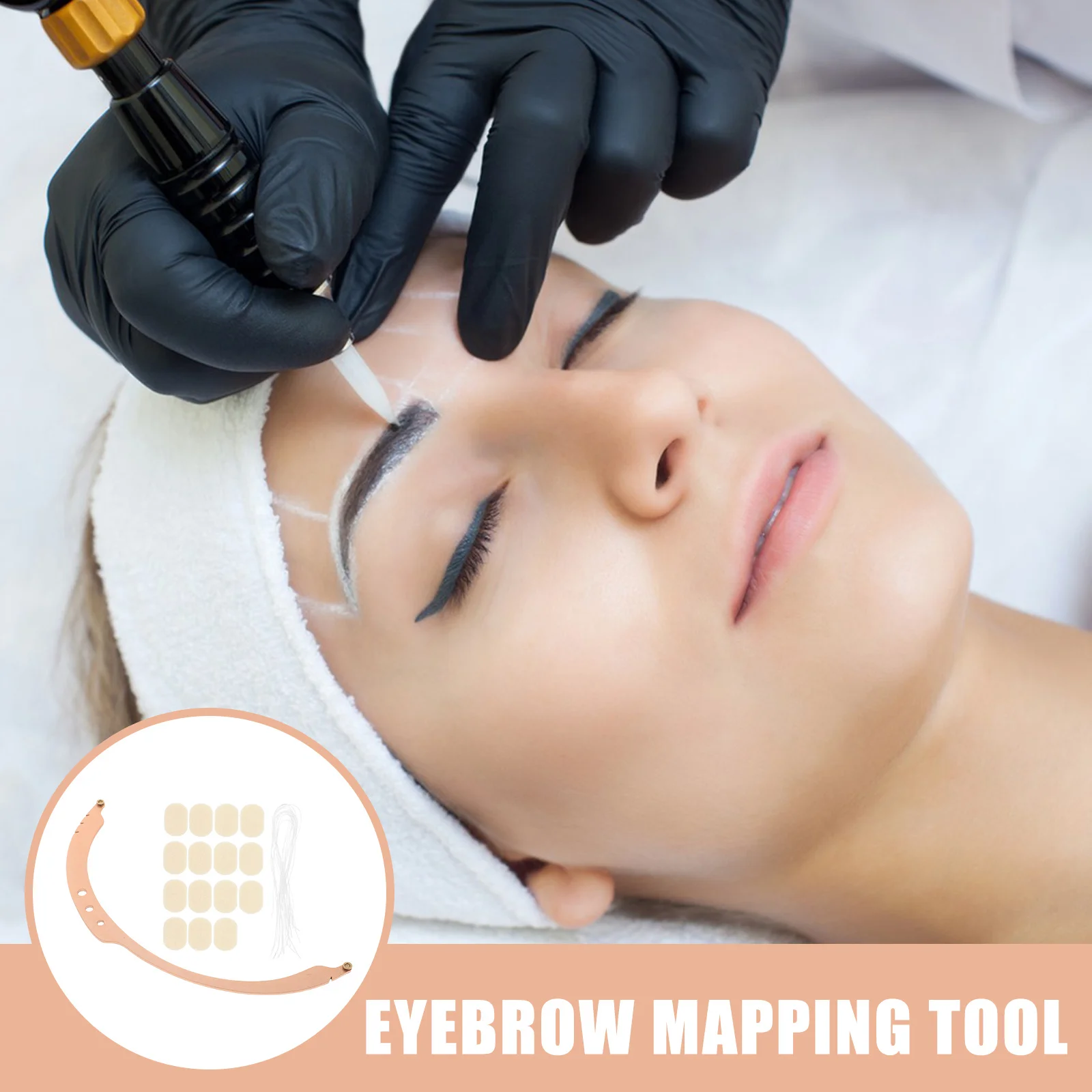 Silicone Beauty Ruler for Eyebrow Shaping Adjustable Stencil Tool with Precision Measurement Arch Line Guide for Tattooing and