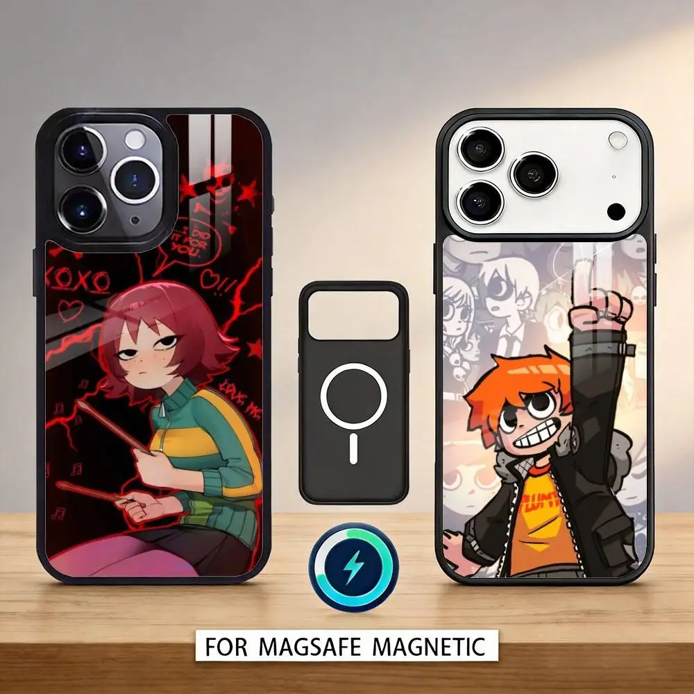 

S-Scott P-Pilgrim Cartoon Phone Case For iPhone 17,16,15,14,13,12,Pro,Max For Magsafe Magnetic Wireless Charging