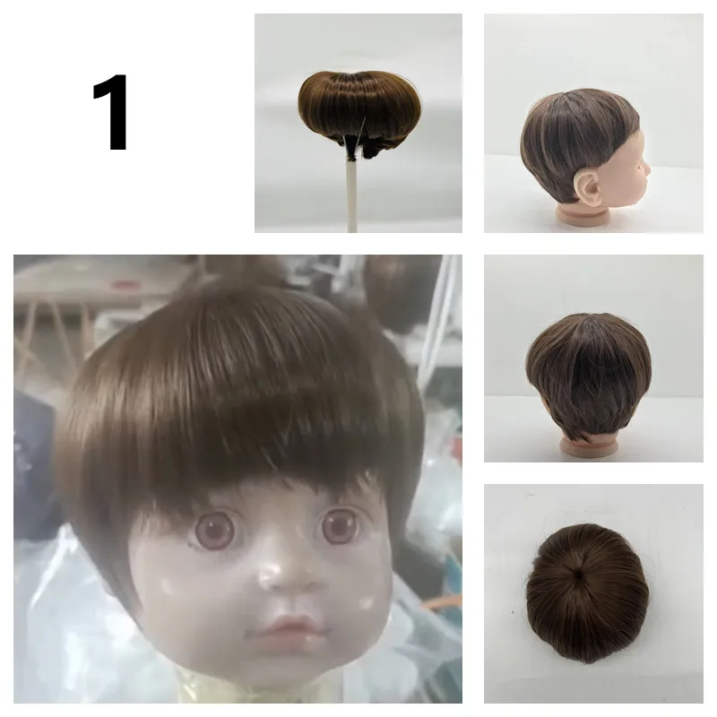 Short Brown Golden Reborn Dolls BJD Doll Hair Wig Fits Doll Head Circumference About 35cm/41cm Doll Hair Accessories