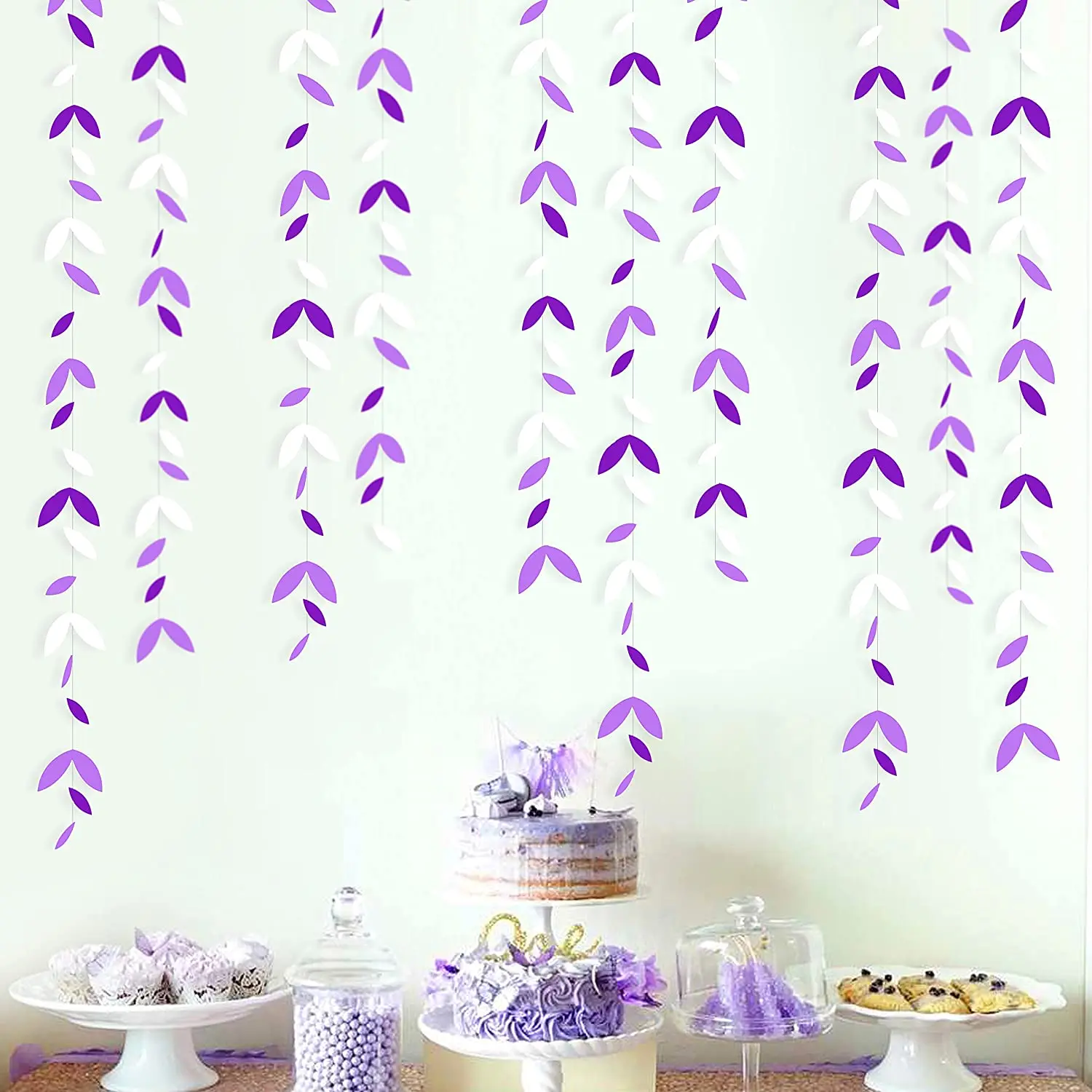 13 Fuß Spiegel, goldene Papierblatt-Girlanden, Blätter, Streamer-Dekorationen, zum Aufhängen für Gold, Geburtstag, Babyparty, Hochzeit, Weihnachten, Party-Dekoration – Detail 14