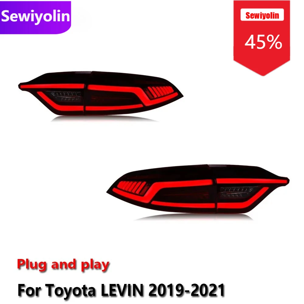 

Автомобильные светодиодные задние фонари DRL в сборе для Toyota LEVIN 2019-2021, авто противотуманные фары DRL, стоп-сигналы поворота Plug and Play