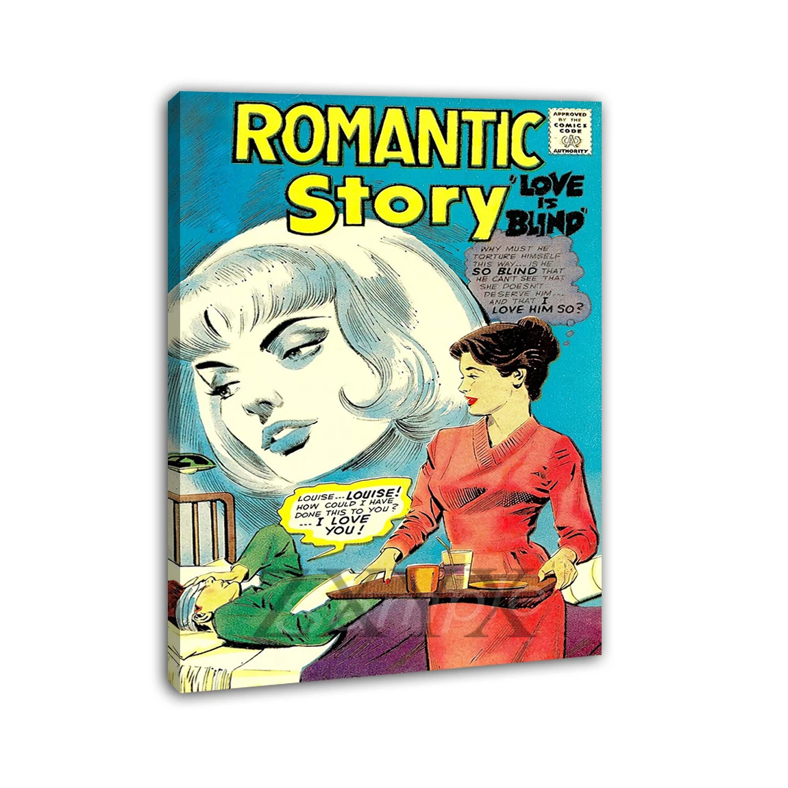 Vintage Romantic Story Comic Advertising Framed Poster Print Home Decor Wall Art Painting Oil Canvas