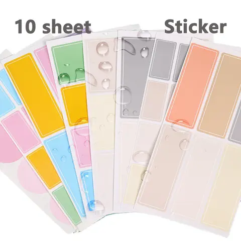 10 장 종이 라벨 자체 접착 스티커 쓰기 스티커 분류를위한 다채로운 라벨 쓰기 가능 이름 빈 참고 DIY 라벨