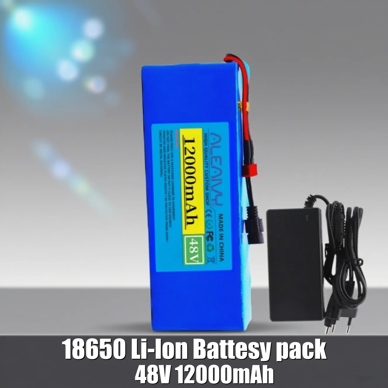 

48V 12000mAh 13S3P Lithium-ion Battery Pack 250W-700W with XT60/T Plug, 12Ah + 54.6V Charger, High Power Capacity
