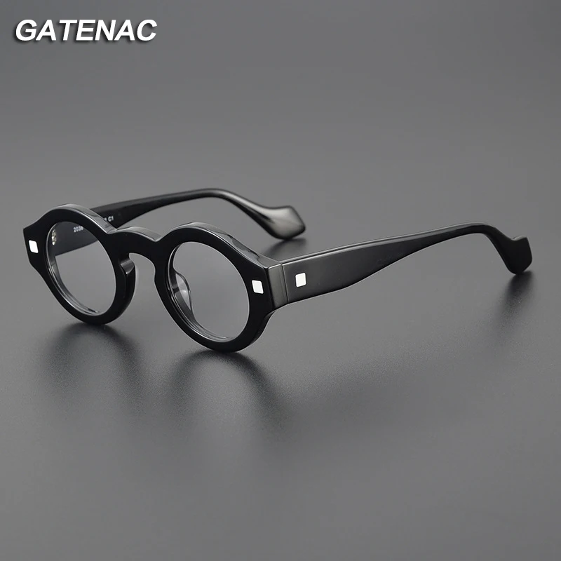 Vintage Acetate Glasses Frame Men Round Prescription Myopia Optical Eyeglasses Frame Women Retro 2023 Luxury Designer Spectacles