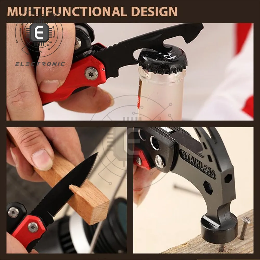 Multifunctional Pliers Multitool Claw Hammer Stainless Steel Tool With Sheath For Outdoor