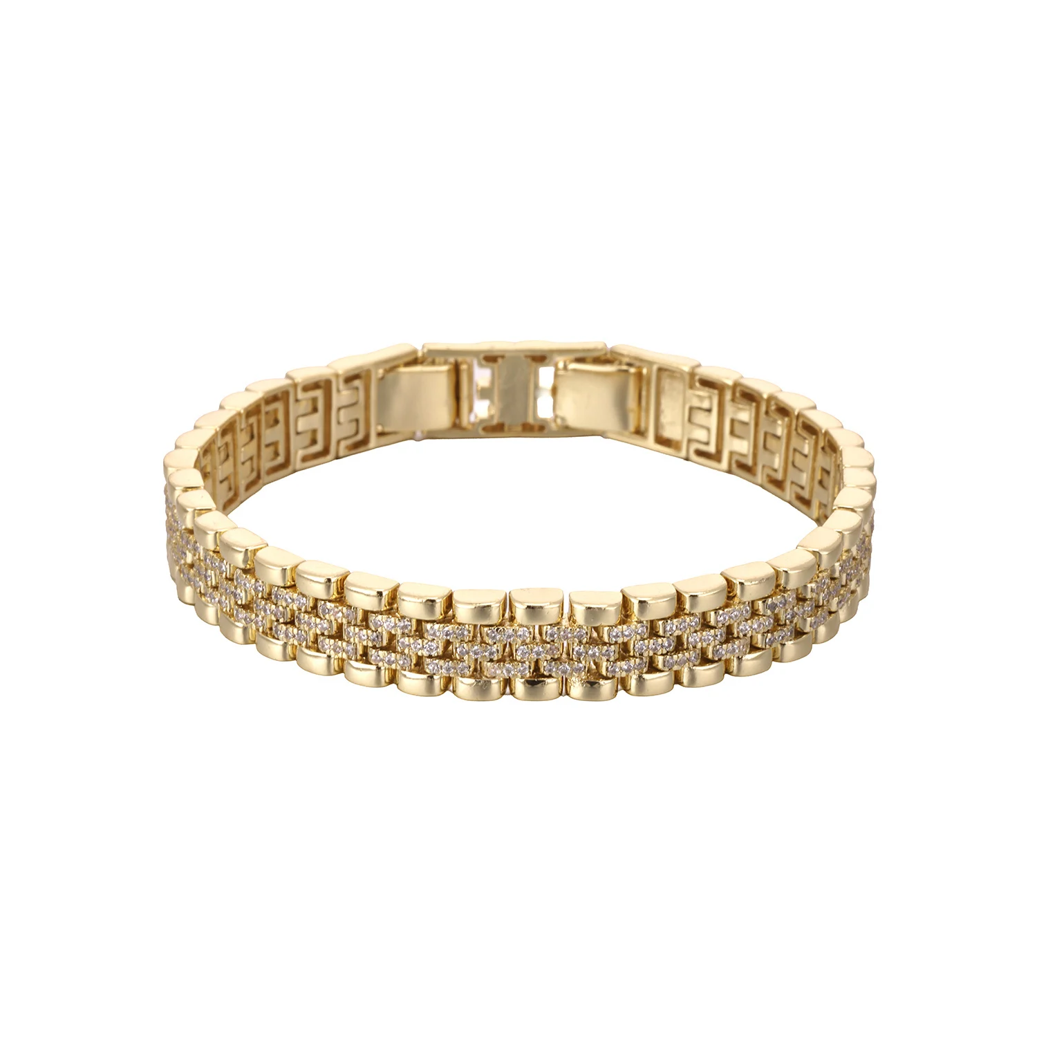 AIBEF Luxus-Armband für Damen, glitzerndes rechteckiges Kristall-Gliederarmband, modischer formeller Schmuck für Hochzeit, süßes Weihnachtsgeschenk – Detail 14