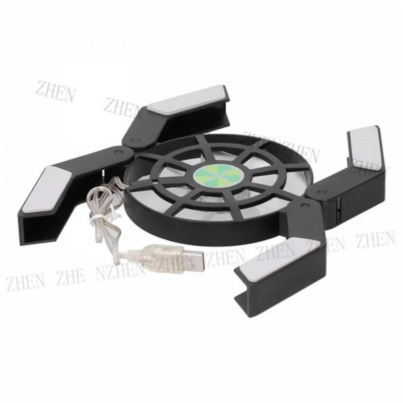 Y ホットノートパソコンクーラーパッド、発光大型ファン付き、USBノートパソコン用、折りたたみ式