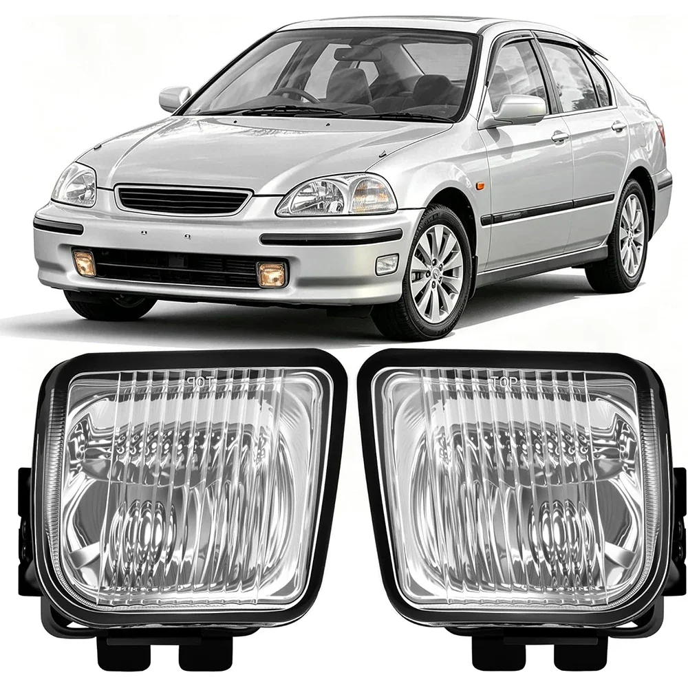 

Fog Lights Compatible Wth Honda Civic 4-Door Sedan 1996 1997 1998 Front Bumper Driving Fog Lamp Assembly With Switch & Wiring