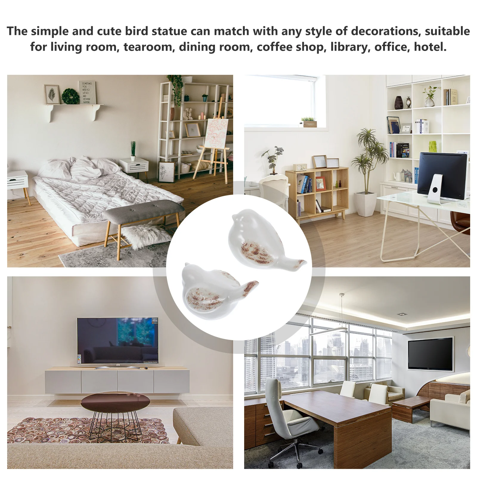 

2Pcs Exquisite Ceramic Bird Ornaments Unique Home Decor Gift Friends Relatives Colleagues Bird Decor